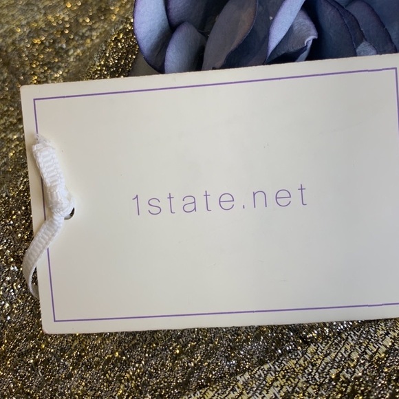 1.State Gold Silver Metallic Short Sleeveless Mini Cocktail Party Dress Women XL - Picture 9 of 12